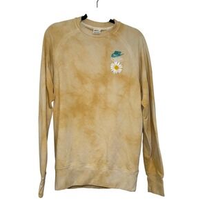 Nike‎ Have A Nike Day Tie Dye Sweatshirt Daisy Flower Teal Logo Mens Small